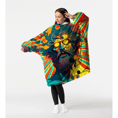 Huggie - Psychodelic - Giant Blanket Hoodie - Kæmpe Tæppe Hættetrøje